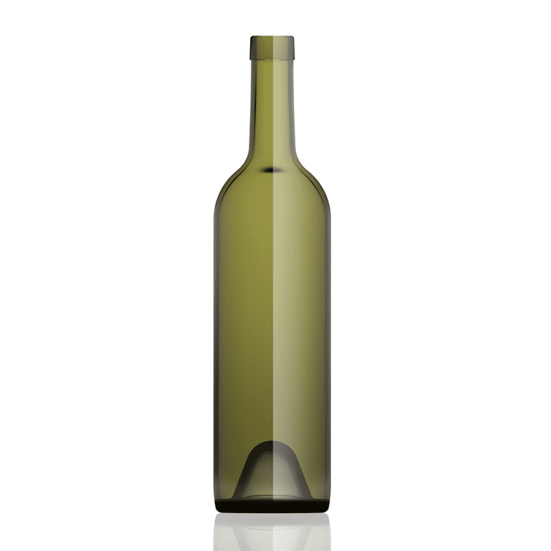 750mL Antique Green Wine Bottle with Taper Cork Mouth